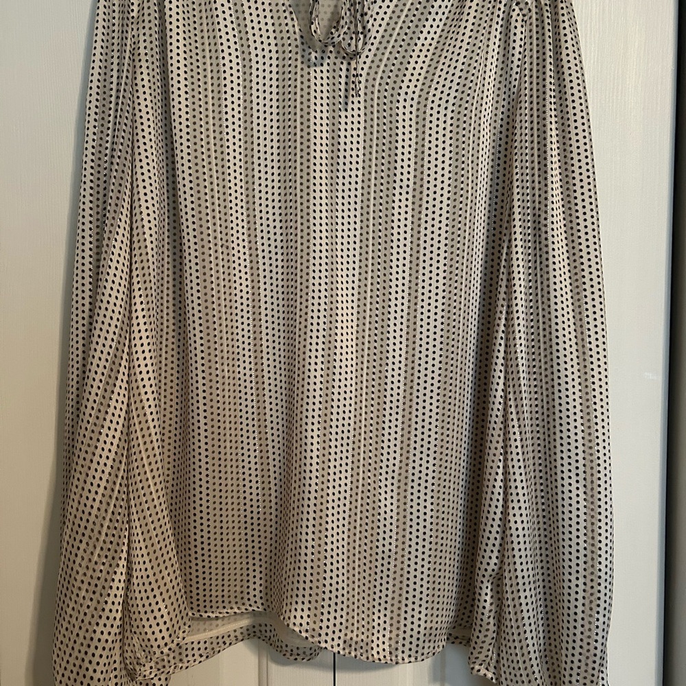 Rachel Zoe Black and Cream Polka Dot Blouse
